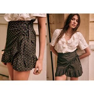 Sézane Sezane | NWT Jupe Camila Mini Wrap Skirt Fleur Indienne | Sz 38 / 6